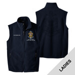 L219 - EMB - Ladies Fleece Vest with Laser Etch Back